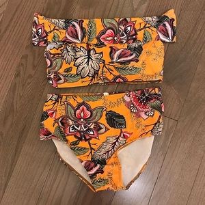 Patterned, Off-the-Shoulder Bikini